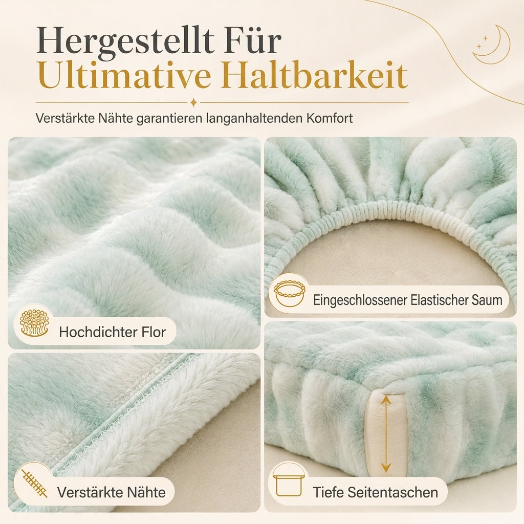 🛏️50% Rabatt!☁️Weiches Hasenplüsch Milchvelours Spannbettlaken, staubdichter Matratzenschutz für behagliche Nächte 🧸
