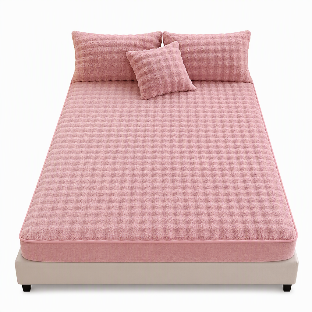 🛏️50% Rabatt!☁️Weiches Hasenplüsch Milchvelours Spannbettlaken, staubdichter Matratzenschutz für behagliche Nächte 🧸