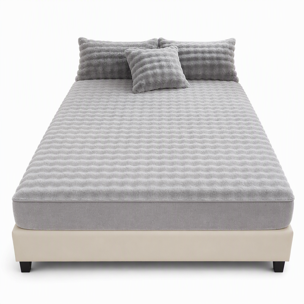 🛏️50% Rabatt!☁️Weiches Hasenplüsch Milchvelours Spannbettlaken, staubdichter Matratzenschutz für behagliche Nächte 🧸