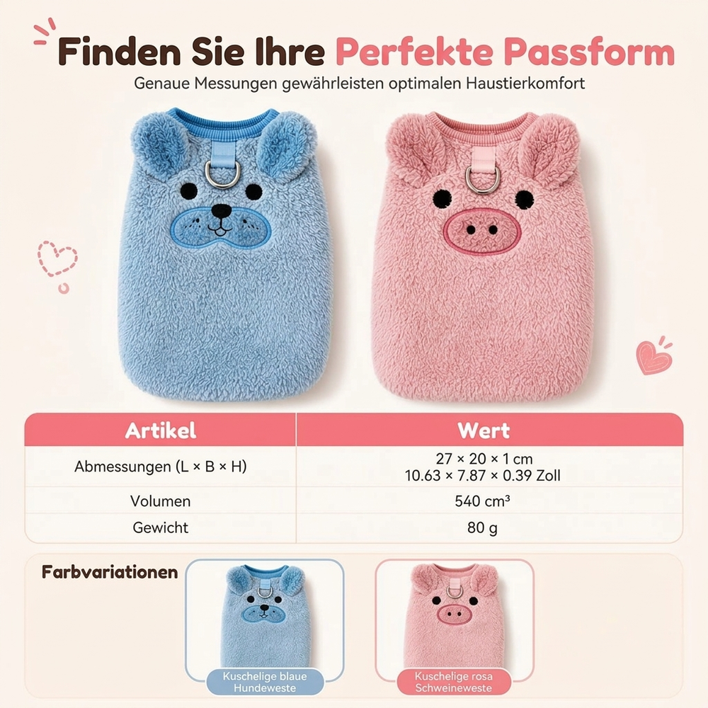 🐾Kaufe 1, erhalte 1 GRATIS!🧵Fleece‑gefütterte Haustierweste, süße Cartoon‑Stickerei für Hunde und Katzen🐕