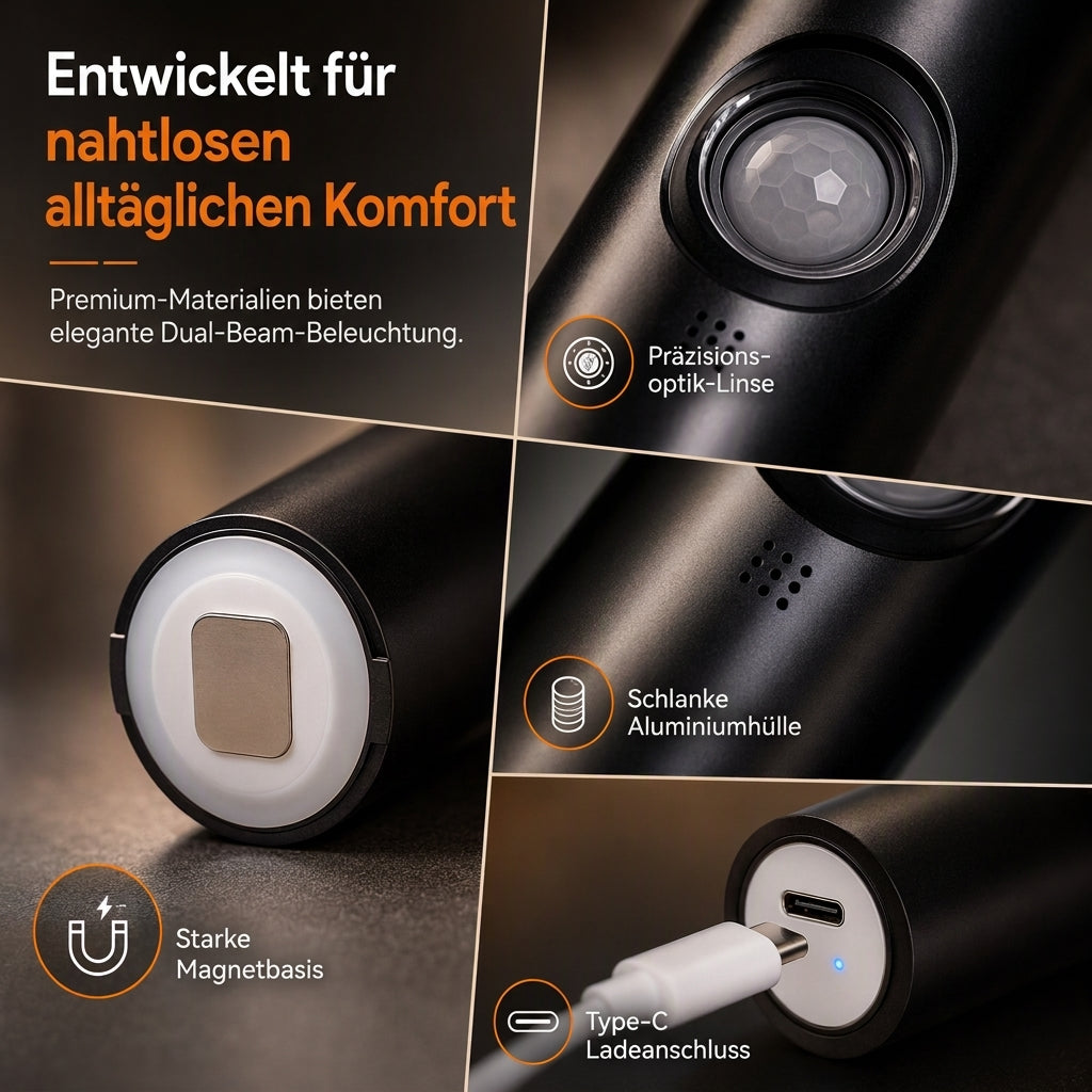 Wiederaufladbare intelligente Wandleuchte mit Bewegungssensor Katzenaugen-Hill-Projektion LED-Nachtlicht mit RGB-Farbumschlag für Umgebungsbeleuchtung