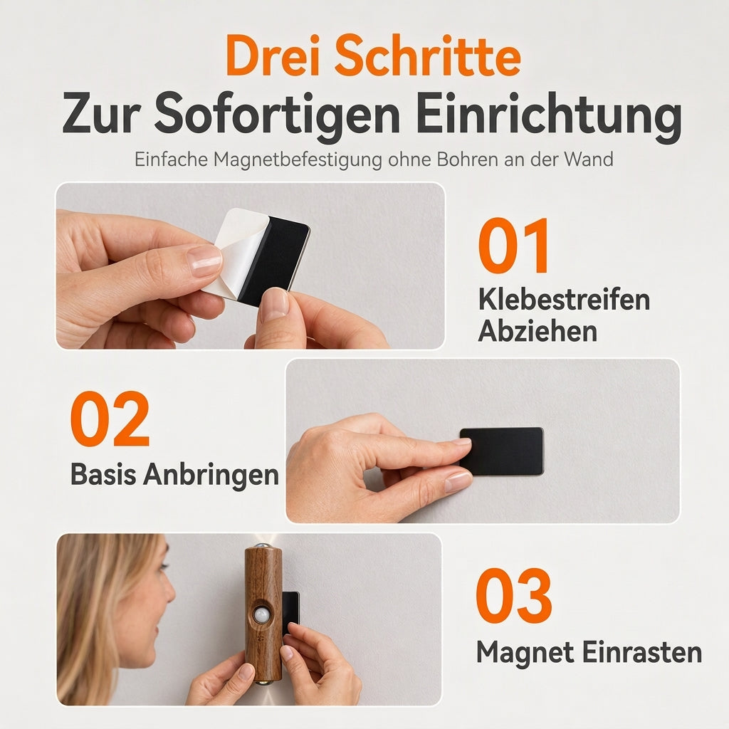 Wiederaufladbare intelligente Wandleuchte mit Bewegungssensor Katzenaugen-Hill-Projektion LED-Nachtlicht mit RGB-Farbumschlag für Umgebungsbeleuchtung