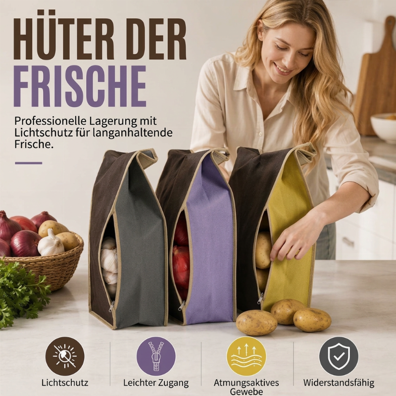 🥔✨ Großer Aufbewahrungsbeutel für Kartoffeln aus Vliesstoff – Ideal zur Aufbewahrung von Kartoffeln, Zwiebeln und Gemüse