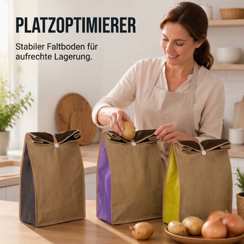 🥔✨ Großer Aufbewahrungsbeutel für Kartoffeln aus Vliesstoff – Ideal zur Aufbewahrung von Kartoffeln, Zwiebeln und Gemüse