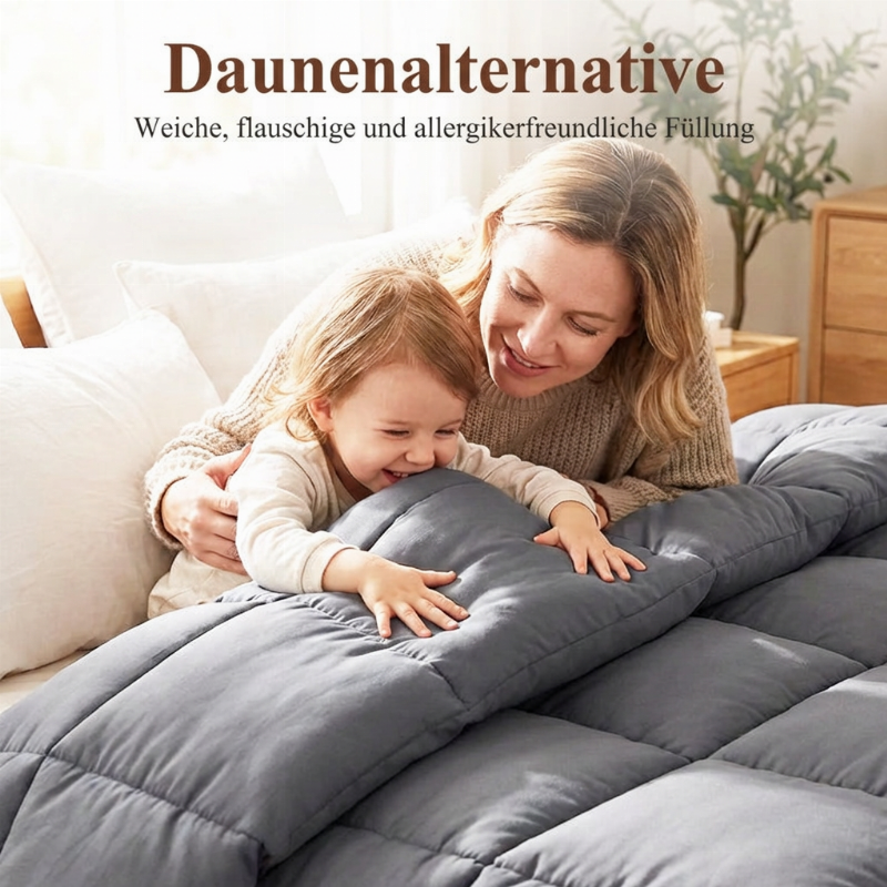 🛏️ 50% Rabatt! ✨ Leichte und atmungsaktive gesteppte Bettdecke – hochwertige Füllung aus Alternative zu Daunen, Kastensteppung und sichere Ecklaschen – allergikerfreundlicher Ganzjahreskomfort für empfindliche Schläfer 🌙
