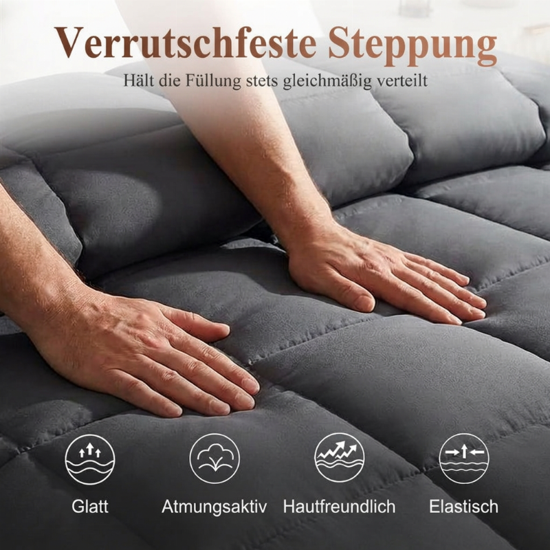 🛏️ 50% Rabatt! ✨ Leichte und atmungsaktive gesteppte Bettdecke – hochwertige Füllung aus Alternative zu Daunen, Kastensteppung und sichere Ecklaschen – allergikerfreundlicher Ganzjahreskomfort für empfindliche Schläfer 🌙