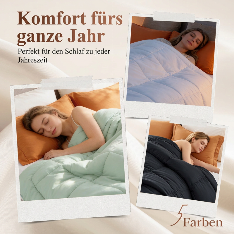 🛏️ 50% Rabatt! ✨ Leichte und atmungsaktive gesteppte Bettdecke – hochwertige Füllung aus Alternative zu Daunen, Kastensteppung und sichere Ecklaschen – allergikerfreundlicher Ganzjahreskomfort für empfindliche Schläfer 🌙