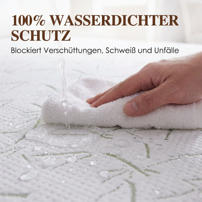 🛏️ 50% Rabatt! 🌐 Wasserundurchlässiger Matratzenschutz aus Bambusfaser – Atmungsaktiv, Milbenresistentes TPU – 360° Spannbetttuch für ruhige Nächte 💤