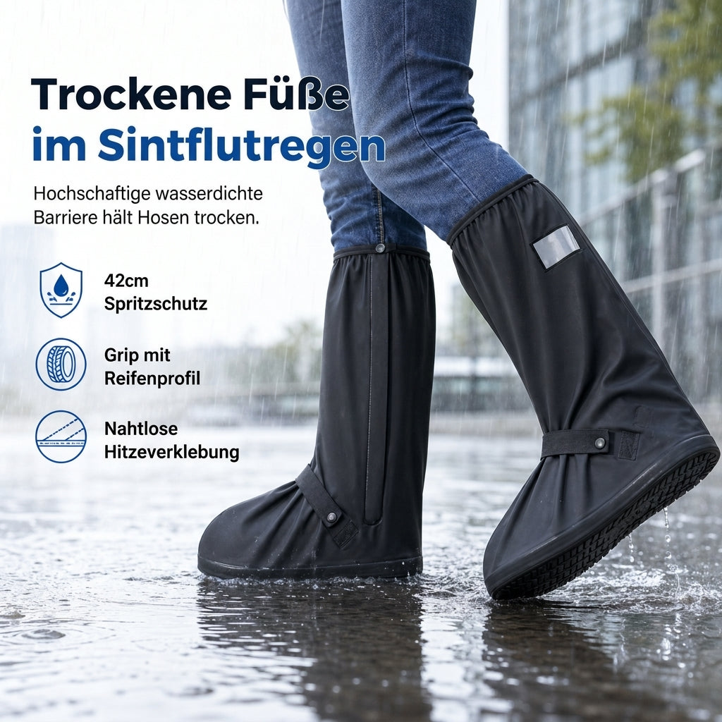 Wasserdichte, hochschließende Silikon-Regenschuhüberzieher