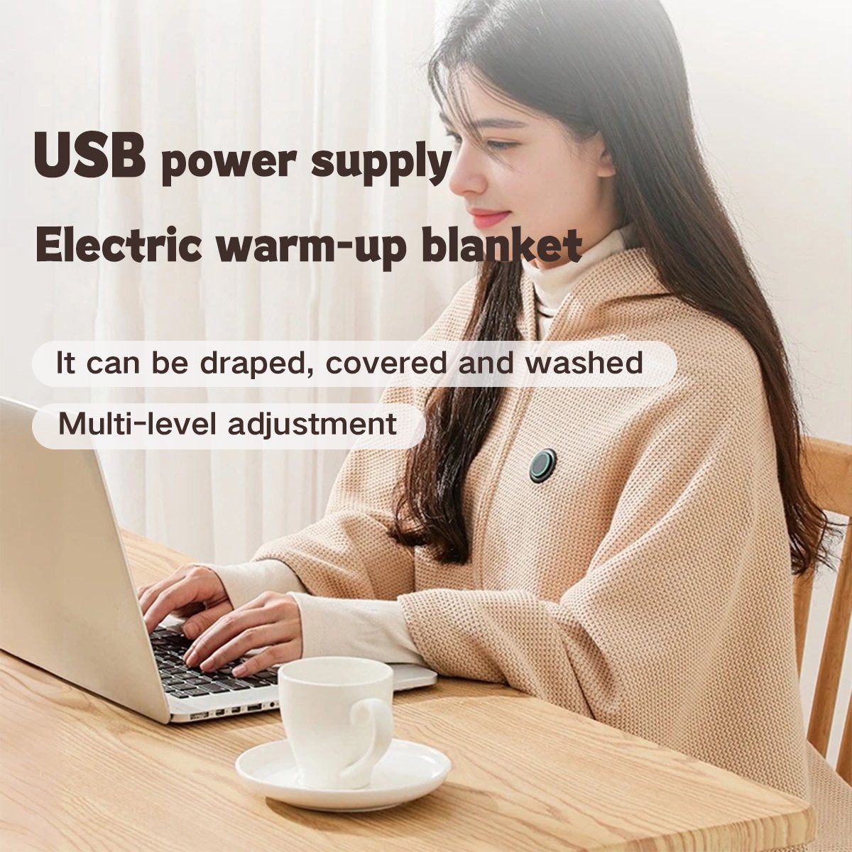❄️ 50% RABATT! 🔥 Tragbare elektrische Heizdecke – Schal-Design & warm durch den Winter ✨