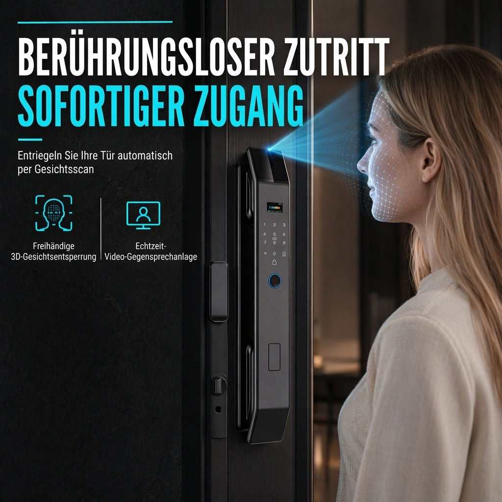 🔐 50% Rabatt! 🚪Smartes Türschloss mit Fingerabdruck, Gesichtserkennung & Fernzugriff
