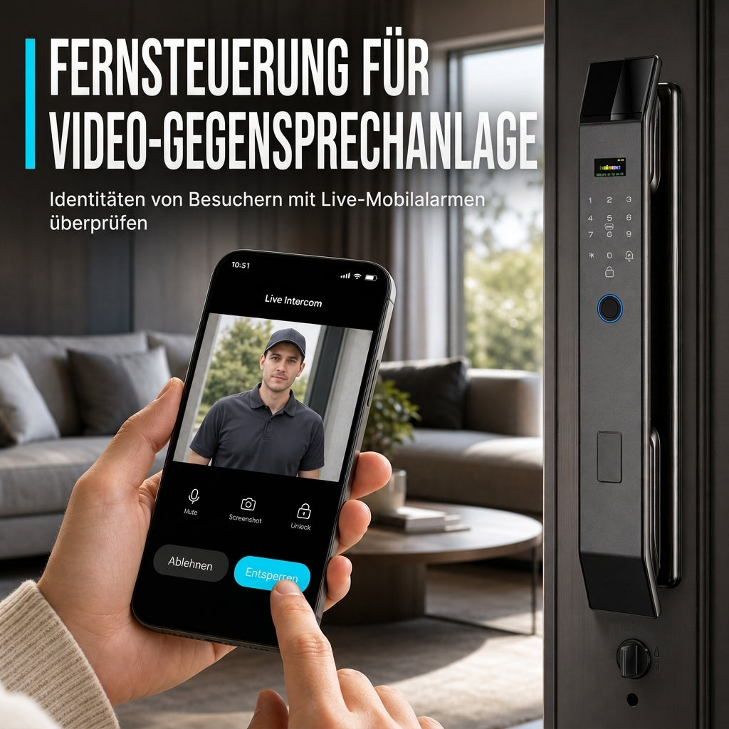 🔐 50% Rabatt! 🚪Smartes Türschloss mit Fingerabdruck, Gesichtserkennung & Fernzugriff