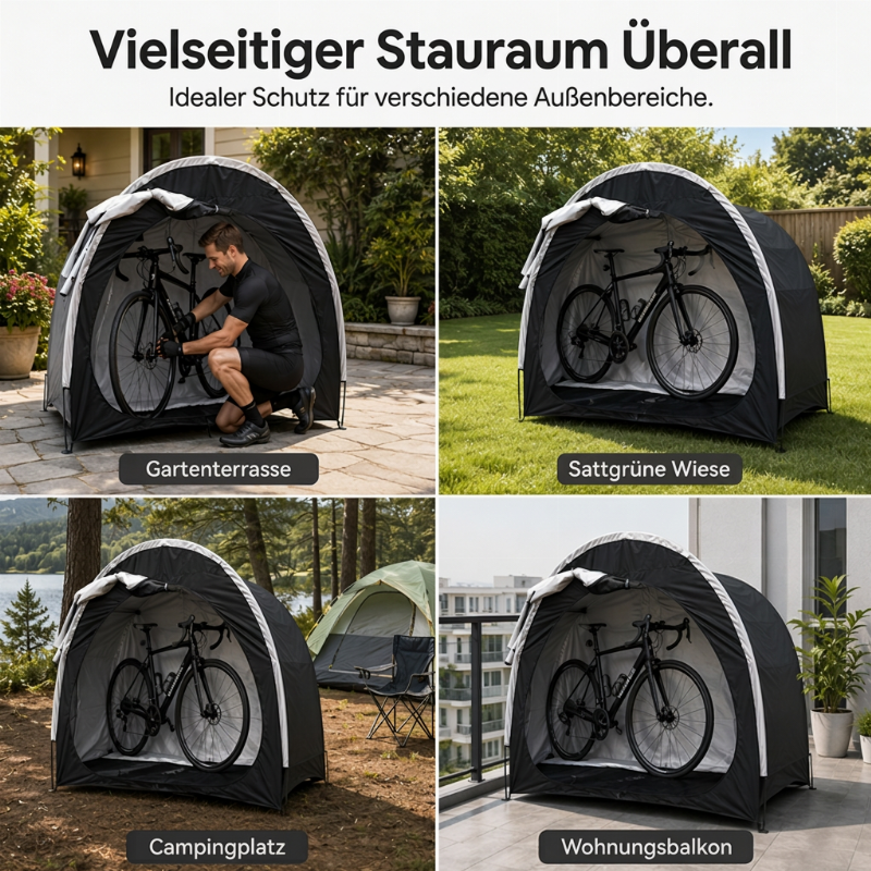 🚲🌧️ 50% RABATT! Wetterfeste Fahrradgarage – Wasserdicht, UV-stabil & windfest – Alu-/Stahlrahmen mit PE-/Oxford-Plane – Platz für 1–2 (oder 2–4) Räder, E-Bikes & Gartengeräte – Perfekt als Carport-Zelt & Geräteschuppen ✨