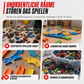 ⏳Begrenzte Zeit 50% Rabatt💥Spielzeug-Transformations-Lagerlastwagen für Kinder mit Soundeffekten und 207 cm langer, klappbarer Katapult-Rennstrecke sowie Mini-Legierungs-Baufahrzeugen