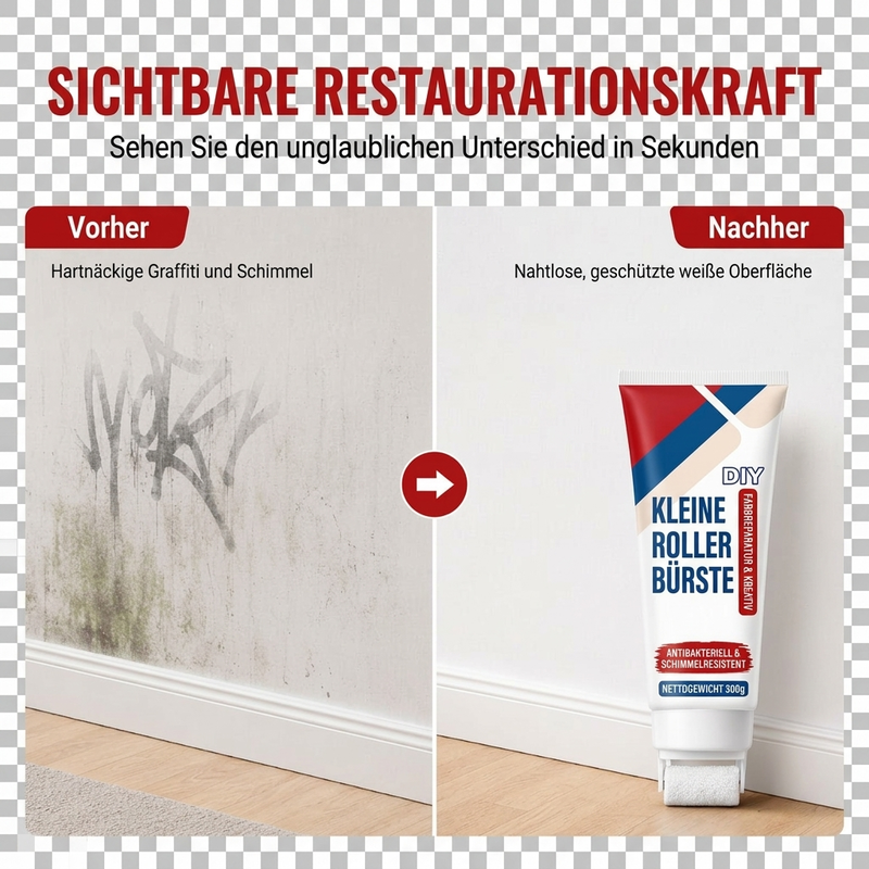 🥳2026 HEIßER VERKAUF🥳💞50.000+ VERKAUFT! 🧱🖌️ 56% RABATT! Wasserdichte Wandreparaturspachtelmasse mit Roller – 300g DIY Creme, schnelle Reparatur von Rissen, Flecken & Abplatzungen. Sicher & einfach! 🏠✅