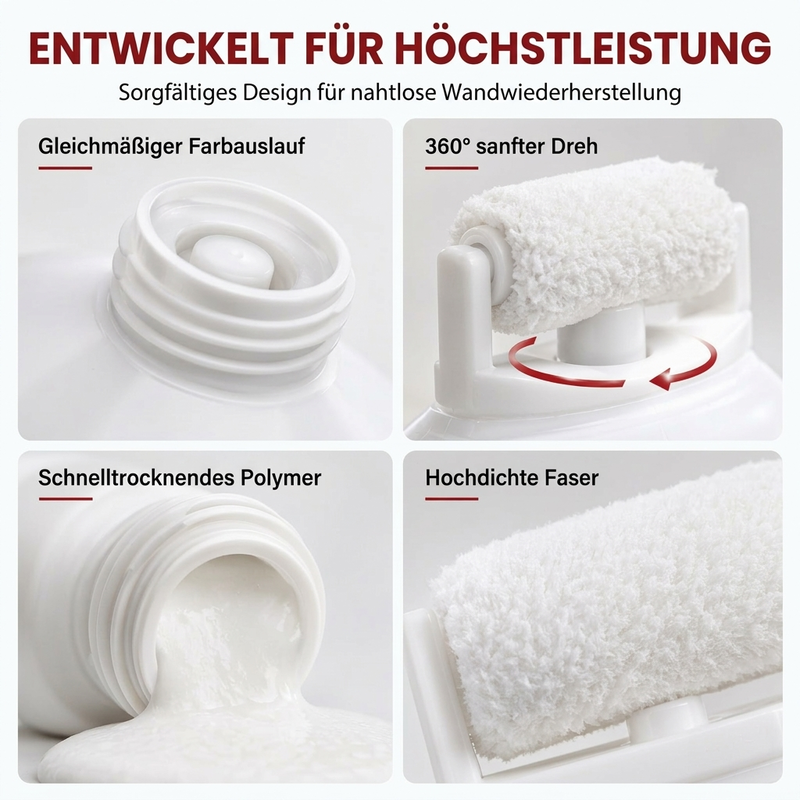 🥳2026 HEIßER VERKAUF🥳💞50.000+ VERKAUFT! 🧱🖌️ 56% RABATT! Wasserdichte Wandreparaturspachtelmasse mit Roller – 300g DIY Creme, schnelle Reparatur von Rissen, Flecken & Abplatzungen. Sicher & einfach! 🏠✅