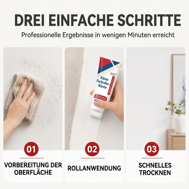 🥳2026 HEIßER VERKAUF🥳💞50.000+ VERKAUFT! 🧱🖌️ 56% RABATT! Wasserdichte Wandreparaturspachtelmasse mit Roller – 300g DIY Creme, schnelle Reparatur von Rissen, Flecken & Abplatzungen. Sicher & einfach! 🏠✅