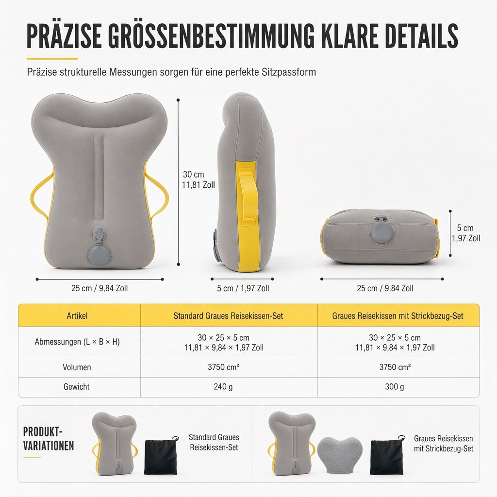 💤 50 % Rabatt ! Aufblasbares Reisekissen Ergonomisch – Entspannt ankommen, ohne Nackenschmerzen! ☁️ Integrierte Pumpe, 360° Kopfstütze, kompakt faltbar