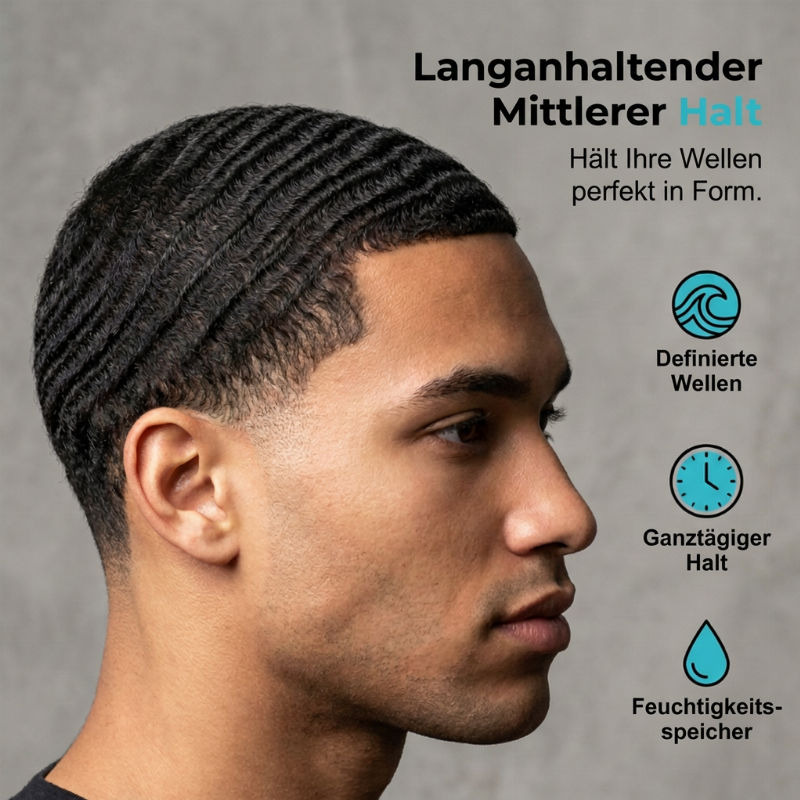 🌊💈✨Wave Pomade Mittlere Haltkraft Wasserbasis Hochglanz Haarwachs