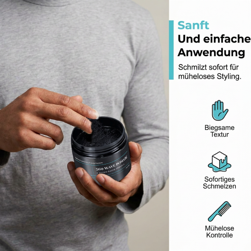 🌊💈✨Wave Pomade Mittlere Haltkraft Wasserbasis Hochglanz Haarwachs