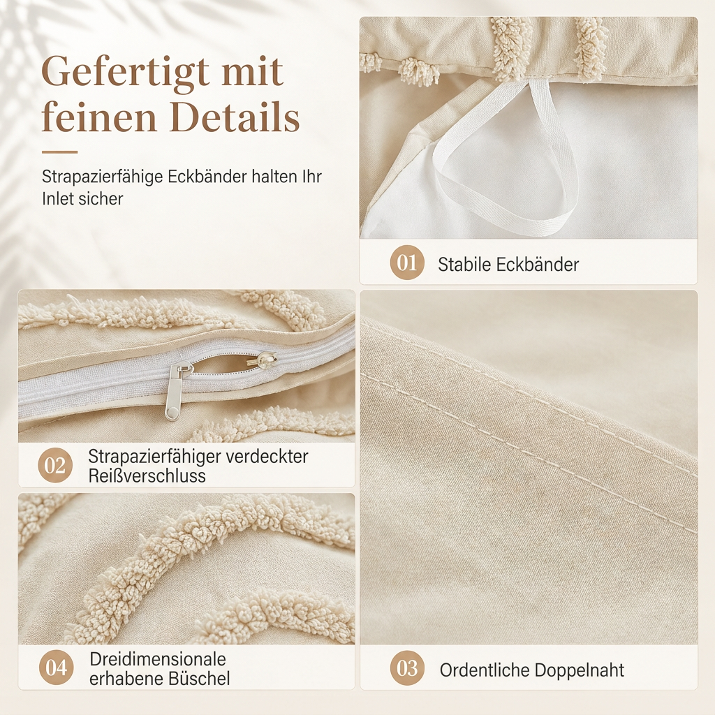 Gestepptes Blüten-Bettwäsche-Set mit breitem Regenbogenstreifen-Design