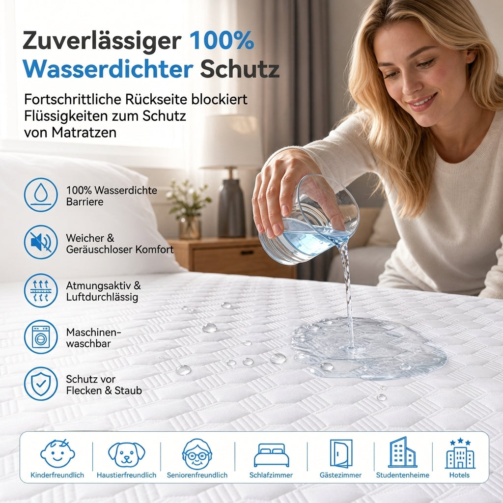💥2026 Heißer Verkauf🛏️Wasserbettschutz – einfarbiger, maschinenwaschbarer Matratzenschoner, weicher atmungsaktiver Bezug für Schlafzimmer, Gästezimmer & Wohnheim ✨
