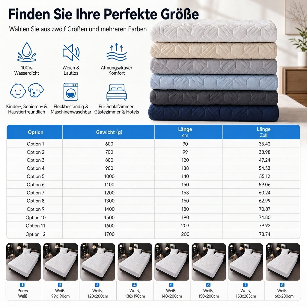 💥2026 Heißer Verkauf🛏️Wasserbettschutz – einfarbiger, maschinenwaschbarer Matratzenschoner, weicher atmungsaktiver Bezug für Schlafzimmer, Gästezimmer & Wohnheim ✨