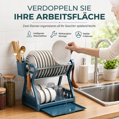 ✨ Mehr Ordnung in deiner Küche! 🍽️ Geschirrabtropfgestell mit mehreren Ebenen – jetzt 50 % sparen!