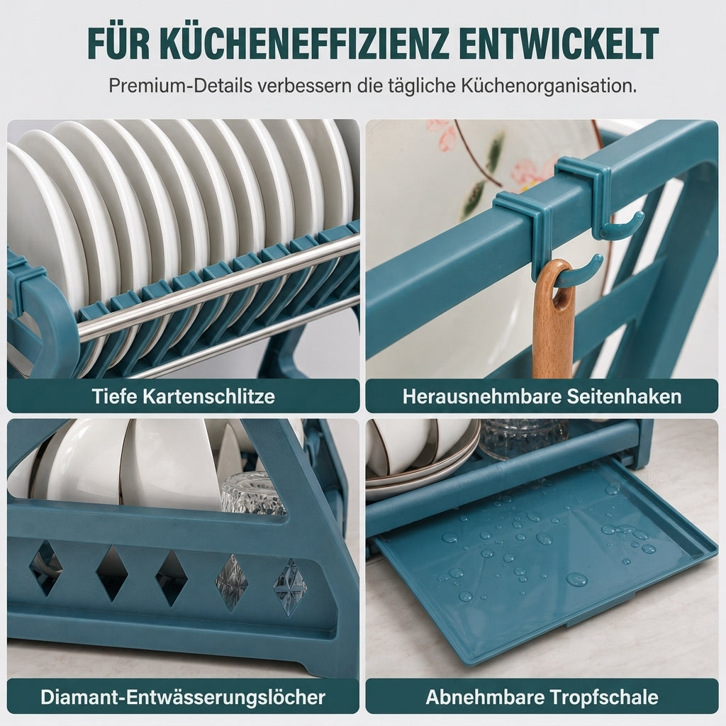 ✨ Mehr Ordnung in deiner Küche! 🍽️ Geschirrabtropfgestell mit mehreren Ebenen – jetzt 50 % sparen!