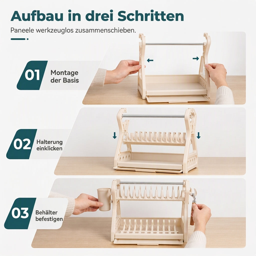 ✨ Mehr Ordnung in deiner Küche! 🍽️ Geschirrabtropfgestell mit mehreren Ebenen – jetzt 50 % sparen!
