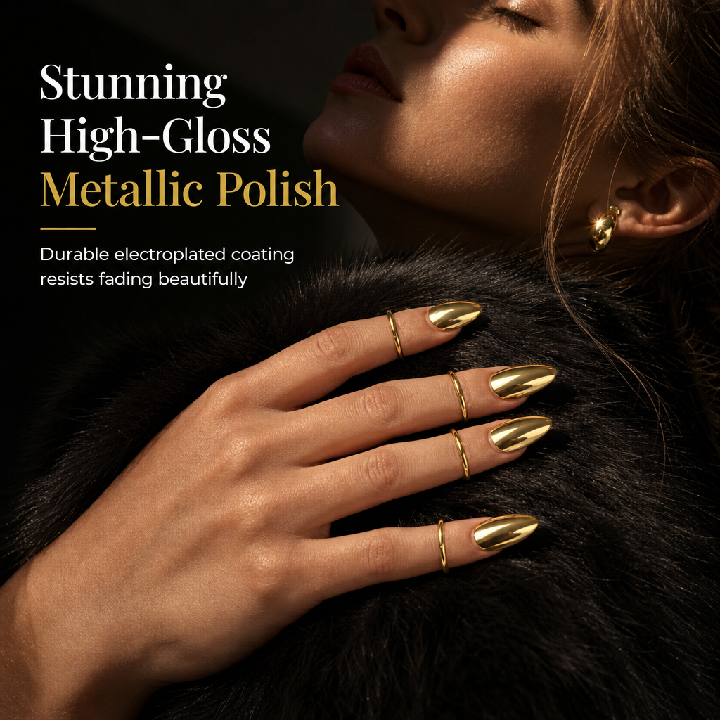 💍50 % RABATT! ✨ Avantgarde-Fingerschmuck Set – Metallische Nagelringe für einzigartige Looks, verstellbar & perfekt für Partys, Fotos und besondere Anlässe