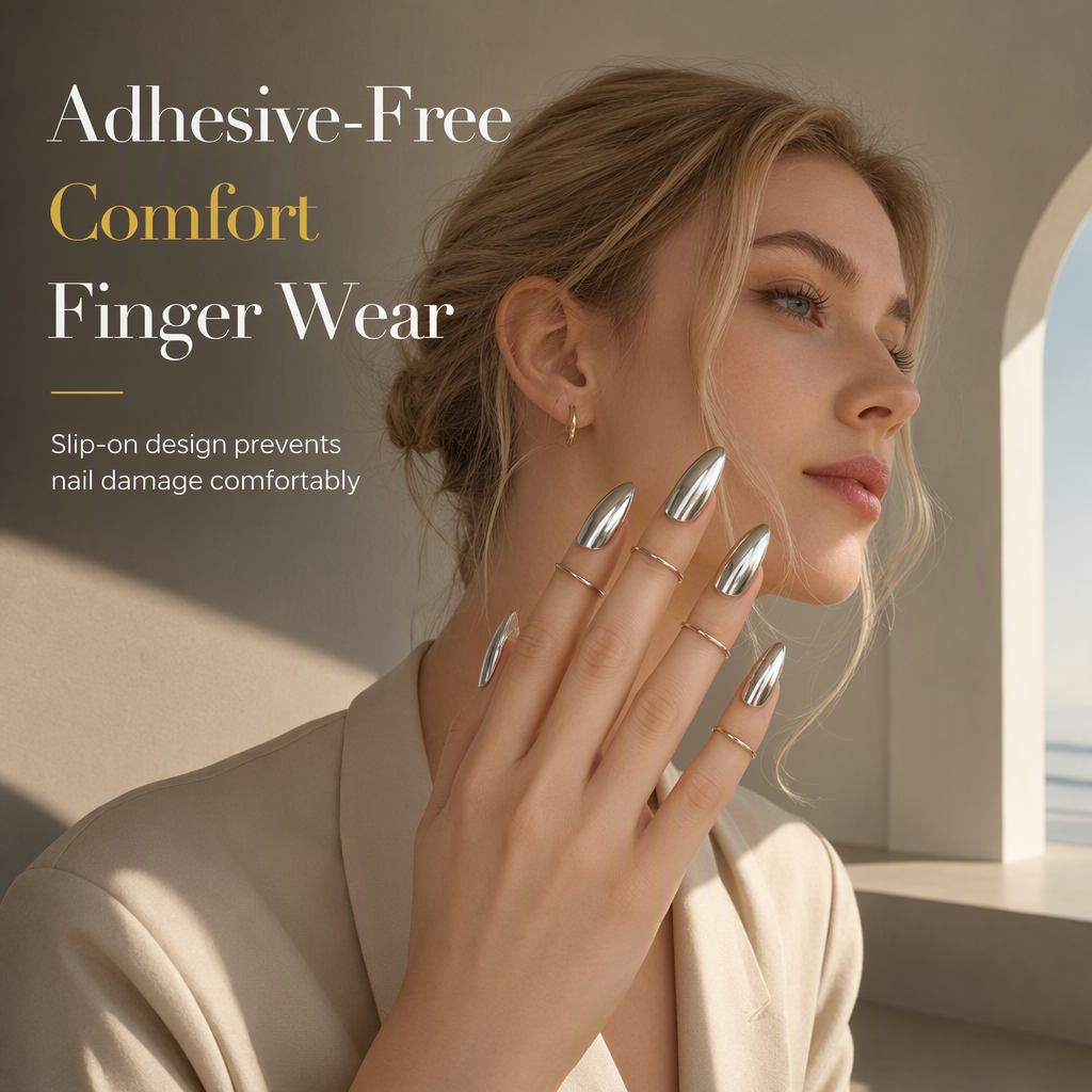 💍50 % RABATT! ✨ Avantgarde-Fingerschmuck Set – Metallische Nagelringe für einzigartige Looks, verstellbar & perfekt für Partys, Fotos und besondere Anlässe