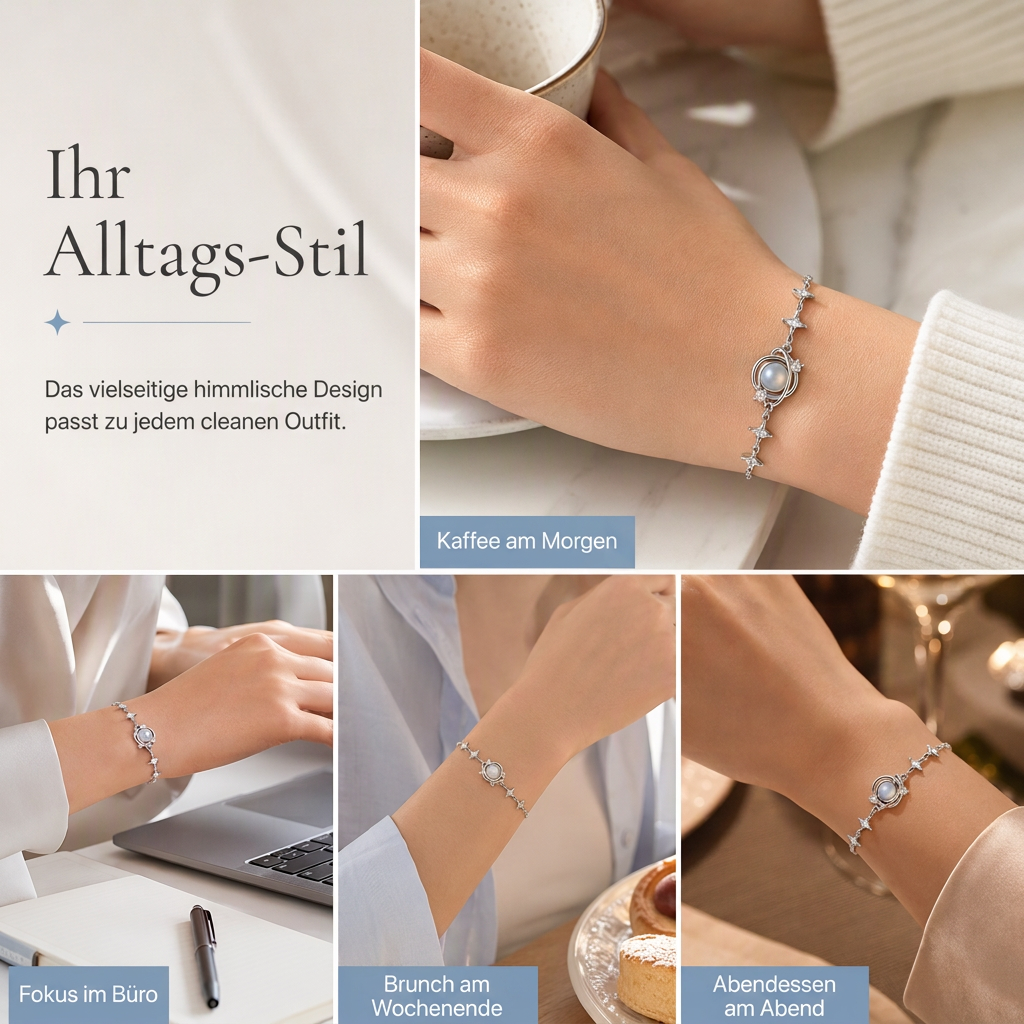 ⏳Für begrenzte Zeit 50% Rabatt⏰925 Silber Planet & Stern Halskette – Elegantes Celestial-Jewelry-Geschenk für dich und deine beste Freundin🪐✨