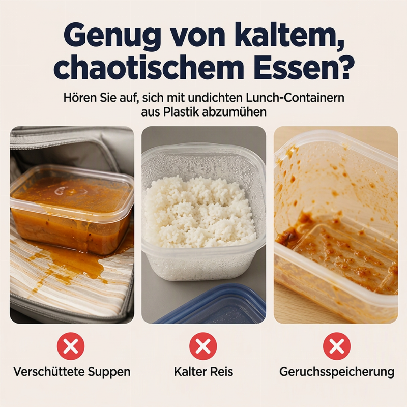 ⏰ NUR FÜR KURZE ZEIT: 50% RABATT!🍱 Edelstahl-Lunchbox mit Deckel – erhöhtes Design, isoliert & tragbar für Schule, Büro & unterwegs