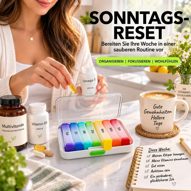 💊 NUR FÜR KURZE ZEIT 50% RABATT ✨ 7-TAGE-TRENNBARE PILLENBOX – FARBKODIERT & TRAGBAR 🌈