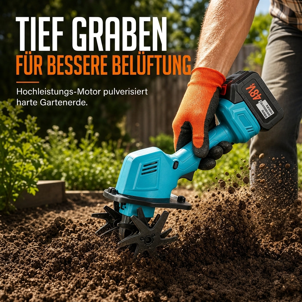 🌱 50% RABATT! ⚡ Kabelloser Mini-Kultivator – 21V tragbarer Bodenlockerer, macht die Arbeit mit Gartenbeeten und Rabatten einfacher ✨