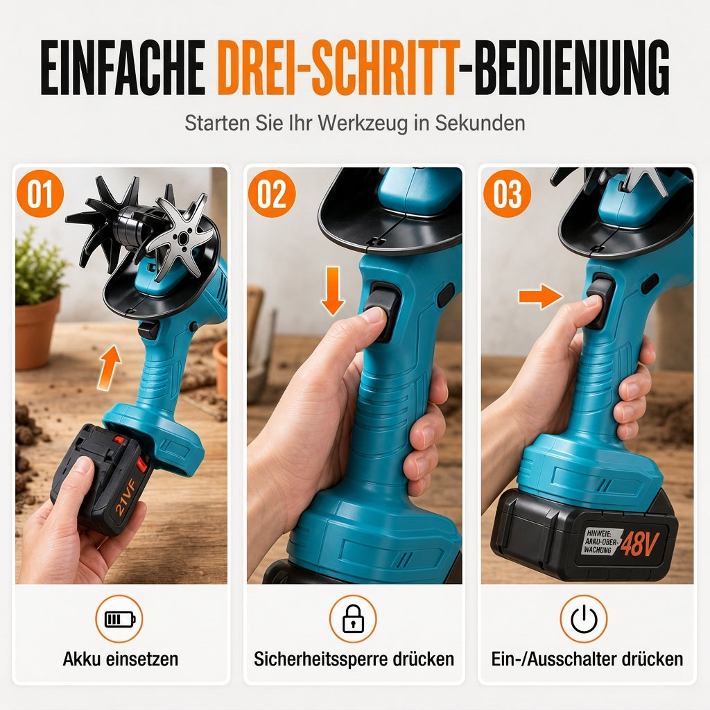 🌱 50% RABATT! ⚡ Kabelloser Mini-Kultivator – 21V tragbarer Bodenlockerer, macht die Arbeit mit Gartenbeeten und Rabatten einfacher ✨
