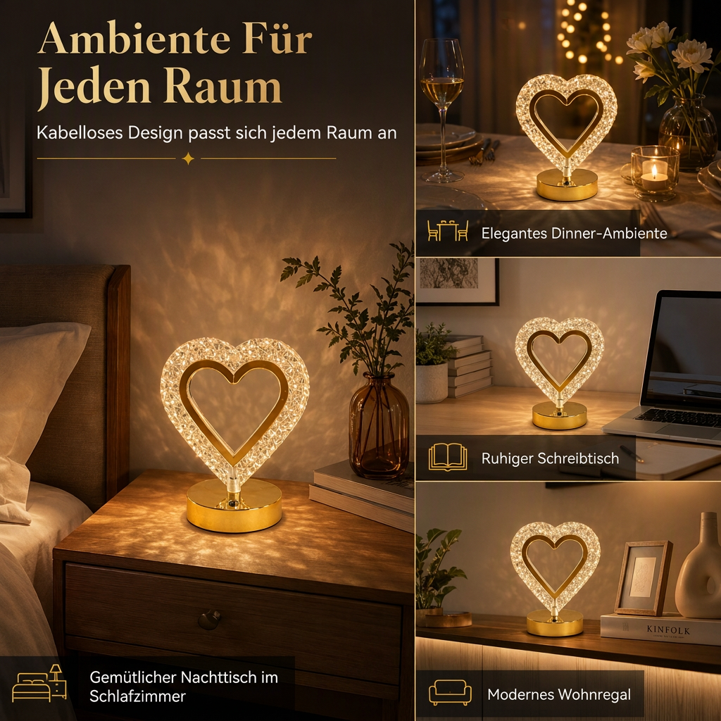 💎 JETZT 50% RABATT! 🔮 Kristall geometrisches Nachtlicht – Touch-Steuerung, 3D-Refraktionslicht & wiederaufladbar – Schlafzimmer Atmosphärenlampe 🌙