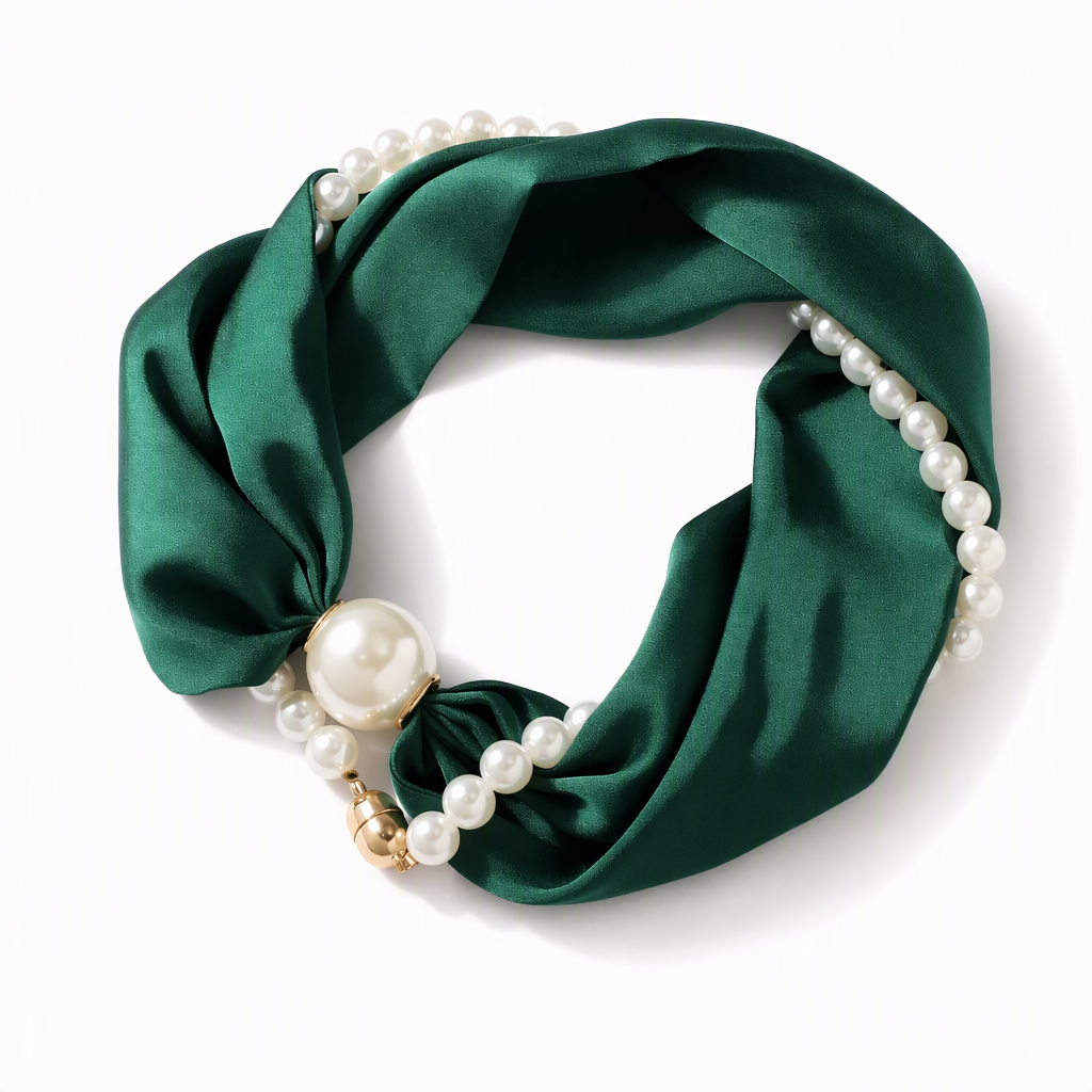 📿 50 % Rabatt 🧣 Perlen-Schal-Collier – Zeitlose Eleganz, verstellbare Schleife und schmucklöcherfreier Schmuck 🤍