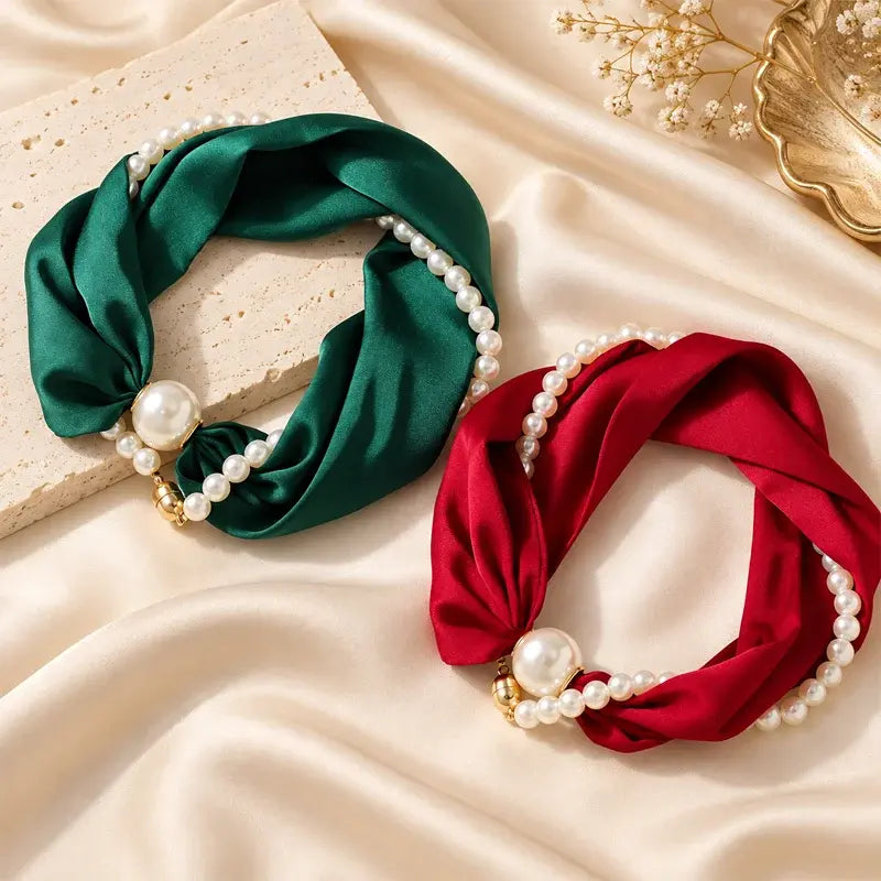 📿 50 % Rabatt 🧣 Perlen-Schal-Collier – Zeitlose Eleganz, verstellbare Schleife und schmucklöcherfreier Schmuck 🤍