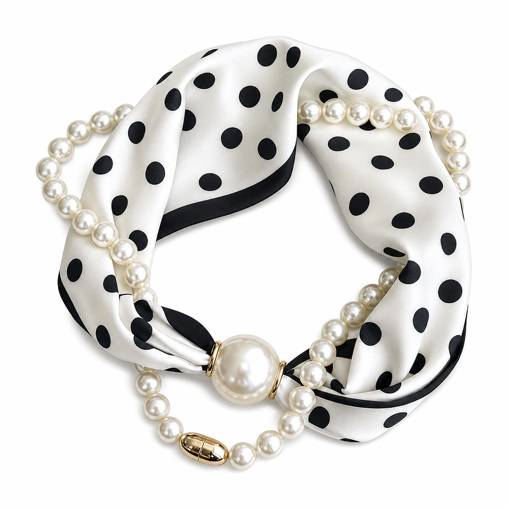 📿 50 % Rabatt 🧣 Perlen-Schal-Collier – Zeitlose Eleganz, verstellbare Schleife und schmucklöcherfreier Schmuck 🤍
