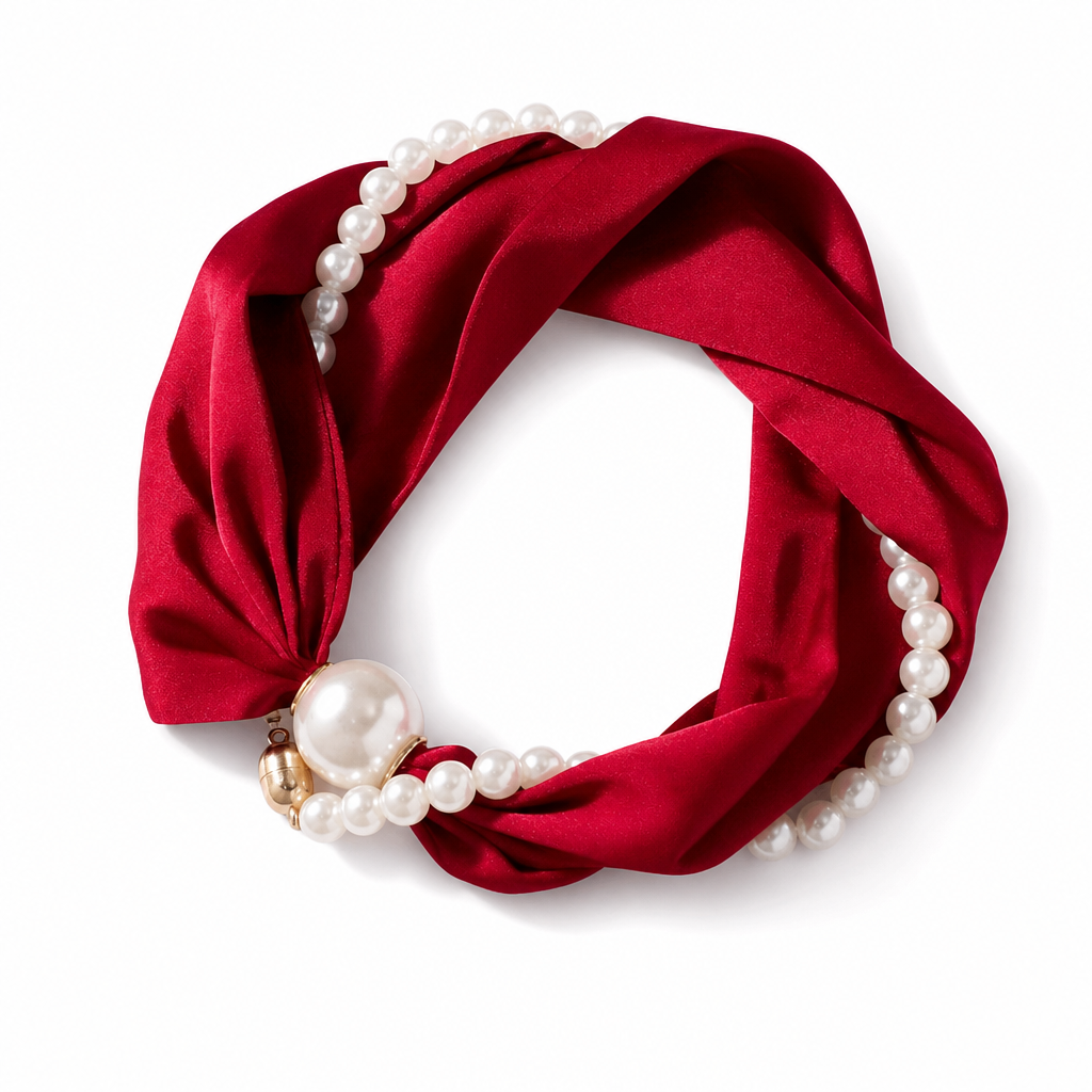📿 50 % Rabatt 🧣 Perlen-Schal-Collier – Zeitlose Eleganz, verstellbare Schleife und schmucklöcherfreier Schmuck 🤍
