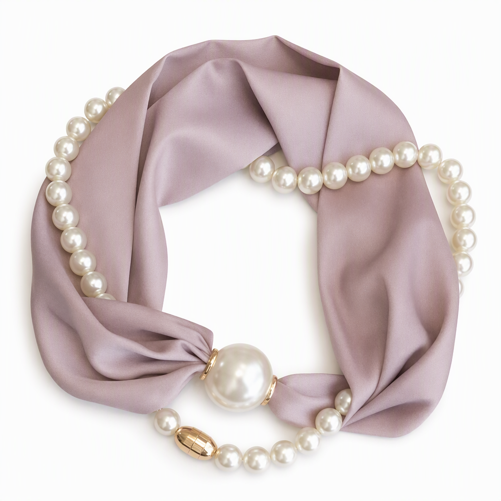 📿 50 % Rabatt 🧣 Perlen-Schal-Collier – Zeitlose Eleganz, verstellbare Schleife und schmucklöcherfreier Schmuck 🤍