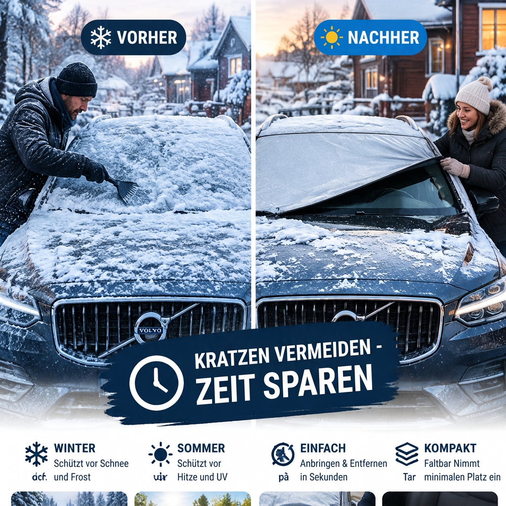 🚗 50% RABATT JETZT! ✨ Frontscheibenabdeckung – Schutz für alle vier Jahreszeiten, Frostschutz & hohe Qualität – perfekt für Autos, Vans und SUVs ❄️☀️