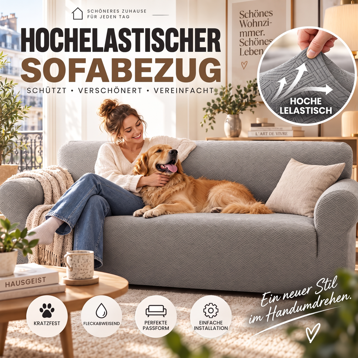 🛋️🛡️ Ultra-dehnbare Jacquard-Sofaschonbezüge – rutschfeste Gurte, dicker und eleganter Stoff, schützen und verleihen Sie Ihrem Sofa einen neuen Look, ohne dass es sich bewegt 🏠✨