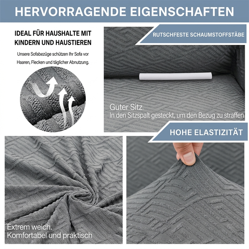 🛋️🛡️ Ultra-dehnbare Jacquard-Sofaschonbezüge – rutschfeste Gurte, dicker und eleganter Stoff, schützen und verleihen Sie Ihrem Sofa einen neuen Look, ohne dass es sich bewegt 🏠✨
