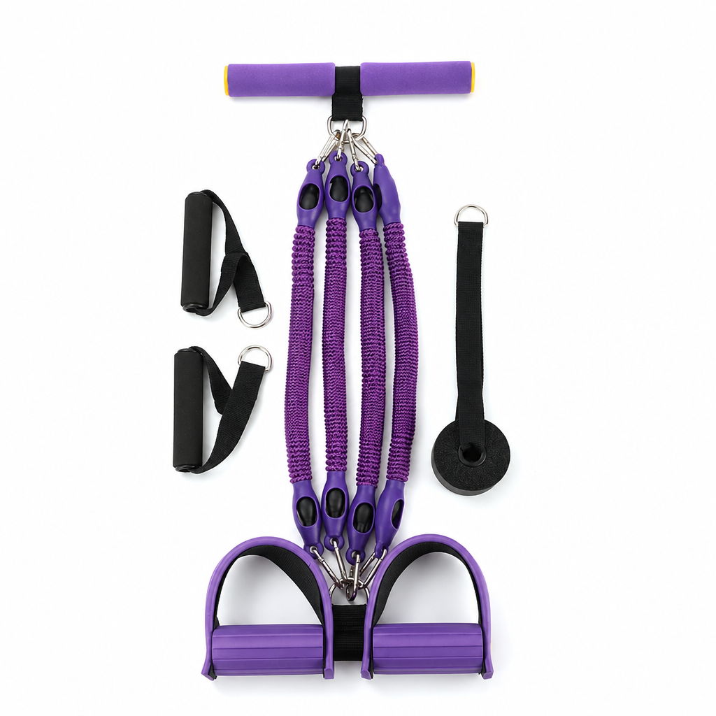 📢📢50% RABATT !!⏰Multifunktionales pedalbetriebenes Widerstandsband, elastisches Zugseil für Bauchübungen, Heimtraining, Yoga und Pilates-Fitness für Männer und Frauen