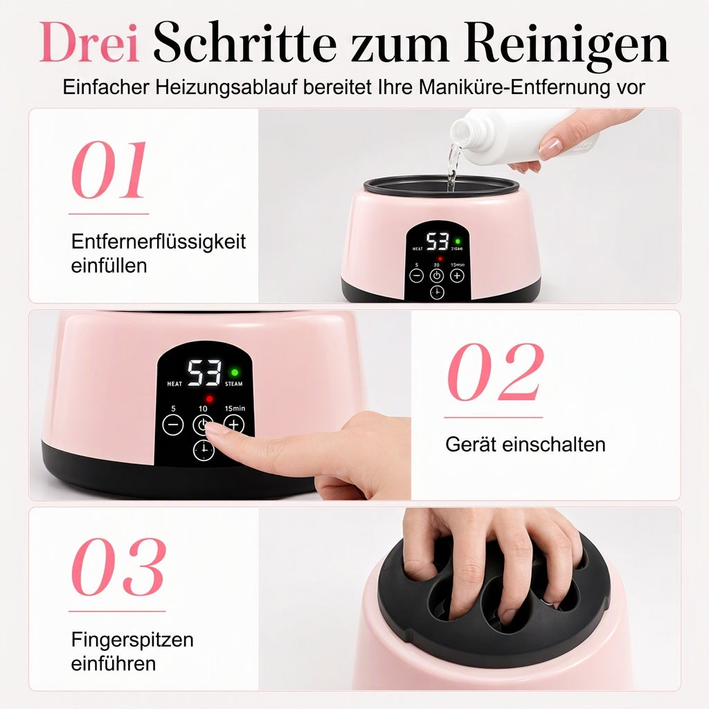 💅LETZTER TAG ZUM SONDERPREIS!!🌸 36W Elektrischer Dampf-Nagellackentferner Professionelles Gerät zum Entfernen von Gel-Nagellack und Acryl für die Maniküre
