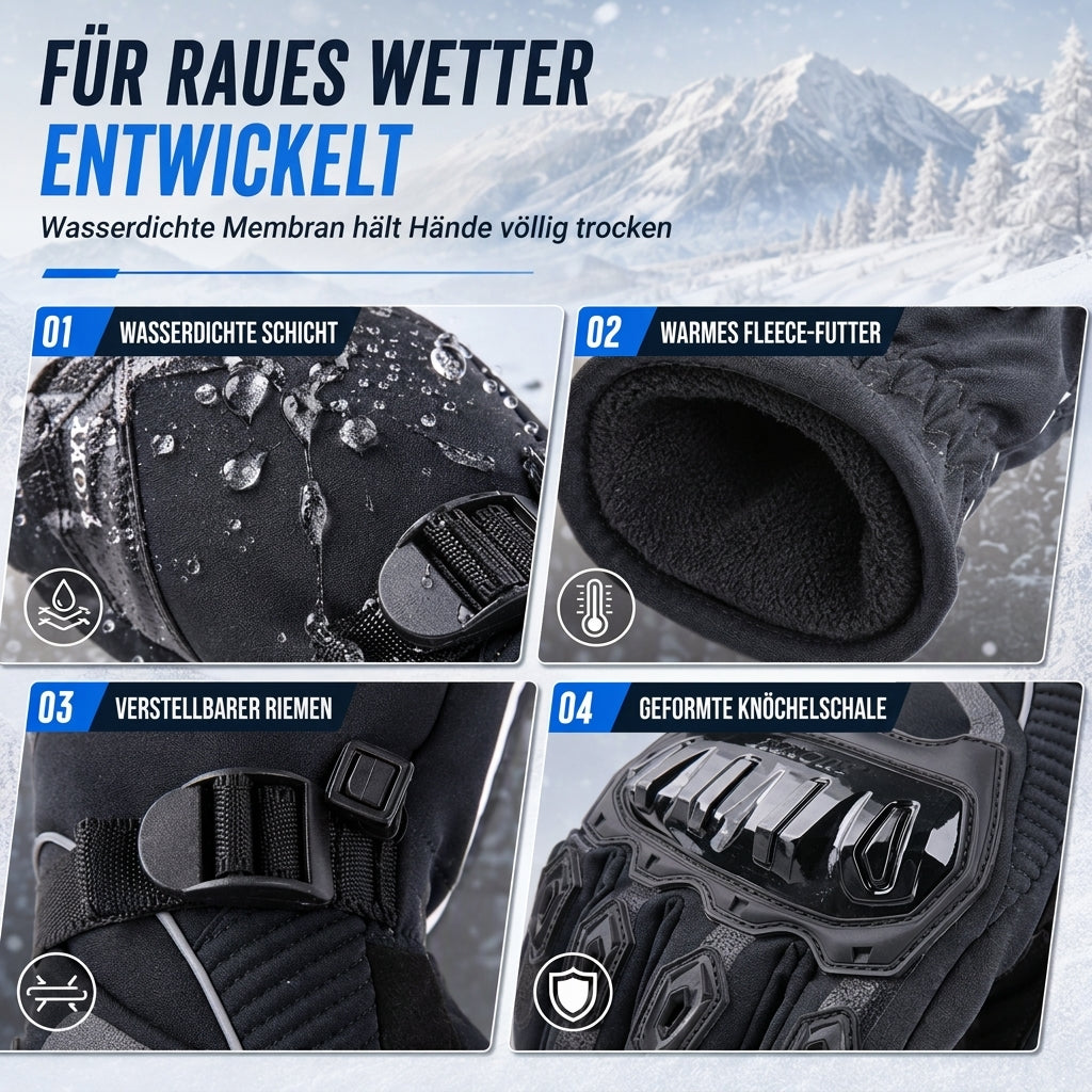 🏍️ 50 % RABATT! 🧤 Wärmende Motorrad-Handschuhe mit Touchscreen, lange Stulpen, verstellbarer Verschluss, M–XXL ✨