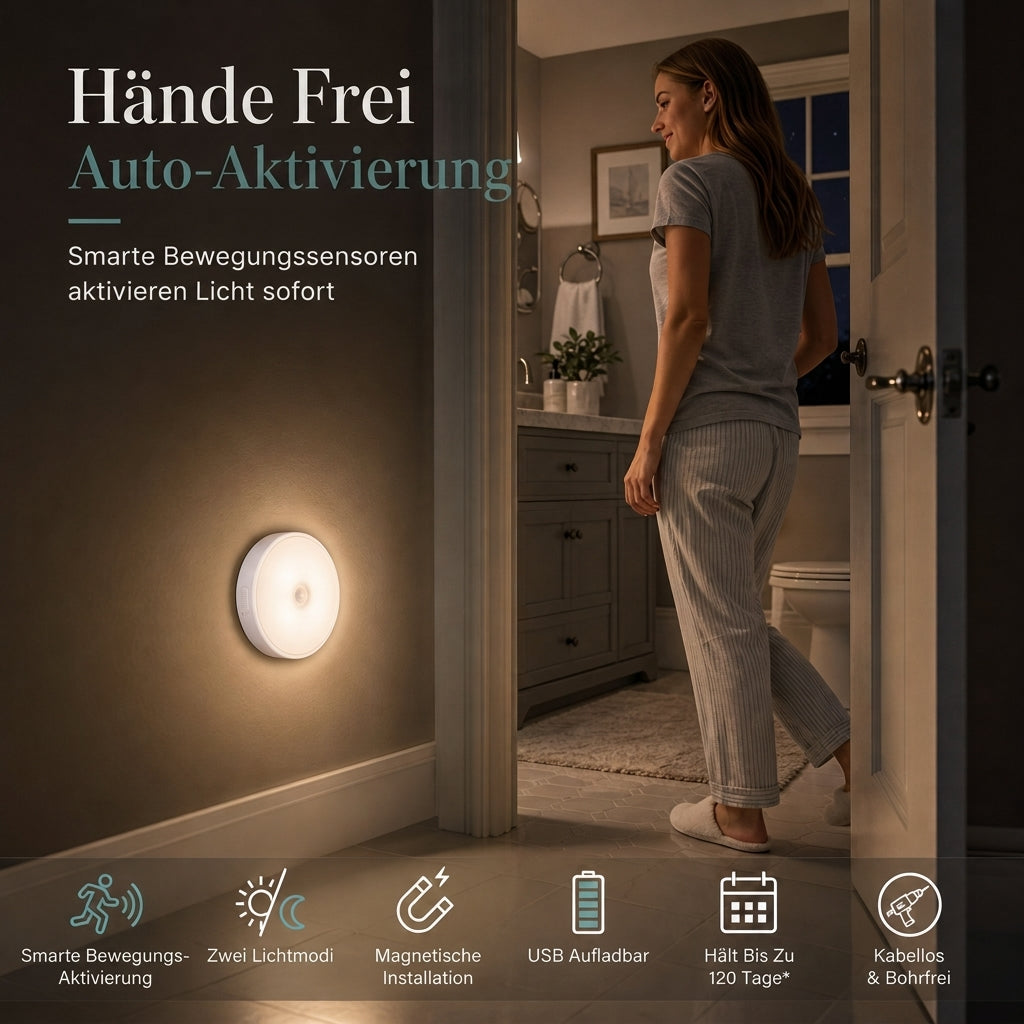 💡 Intelligentes wiederaufladbares kabelloses LED-Bewegungsmelder-Nachtlicht – Intelligente Beleuchtung für jede Ecke 🌙✨